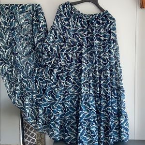Mix nouveau leaf print maxi skirt